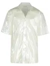 Dries Van Noten Cassidye Silver Nylon Shirt In Silver