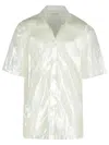 Dries Van Noten Cassidye Silver Nylon Shirt In Silver