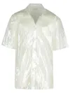 Dries Van Noten Cassidye Silver Nylon Shirt In Silver