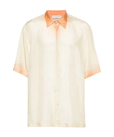 Dries Van Noten Cassidye Tie-dyed Short-sleeved Shirt In White