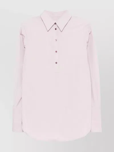DRIES VAN NOTEN CASUAL COLLARED NECK CURVED HEM LONG SLEEVES
