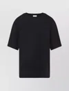 Dries Van Noten Black Short-sleeve T-shirt With Tonal Swirl Embroidery In Black