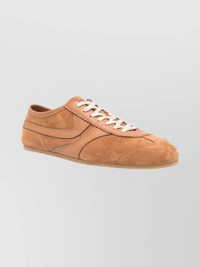 DRIES VAN NOTEN CASUAL LOW TOP SNEAKERS WITH LEATHER PANELS