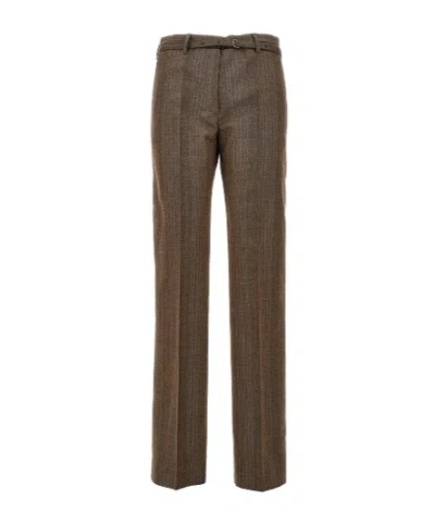 Dries Van Noten Casual Trousers With Belt Loops In Brown
