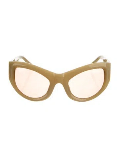 Pre-owned Dries Van Noten Cat-eye Mirrored Sunglasses In Multi