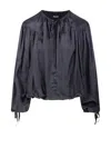 Dries Van Noten Catti Loose Blouse With Gathering Details In Grey