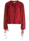 Dries Van Noten Cattis Floral-print Georgette Blouse In Red