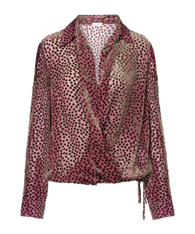 DRIES VAN NOTEN CEDAL POLKA-DOT DRAPED WRAP TOP