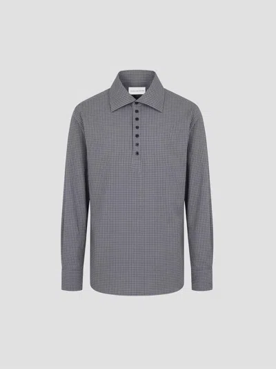 Dries Van Noten Cedon 4063 M. W. Cotton Shirt In Gray
