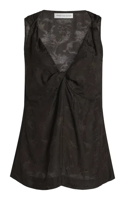 Dries Van Noten Cela Top In Brown