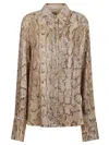 Dries Van Noten Celine Python-print Sequin-embellished Shirt In Beige