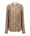 Dries Van Noten Celine Python-print Sequin-embellished Shirt In Nude