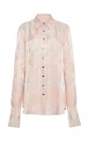 Dries Van Noten Celina Jacquard Button-down Shirt In Light Pink