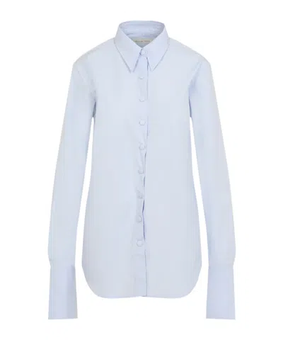 Dries Van Noten Classic Blue Cotton Shirt With Oversized Cuffs