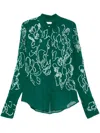 Dries Van Noten Sequins Embellished Shirt Celina In Green