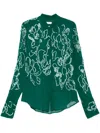 Dries Van Noten Sequins Embellished Shirt Celina In Green