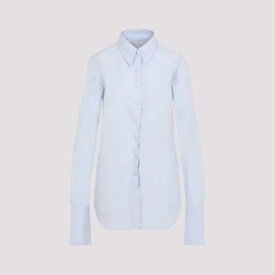 Dries Van Noten Classic Blue Cotton Shirt With Oversized Cuffs