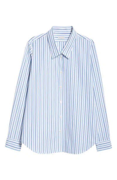 Dries Van Noten Celina Striped Cotton-poplin Shirt In Light Blue