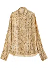 Dries Van Noten Celine Python-print Sequin-embellished Shirt In Beige