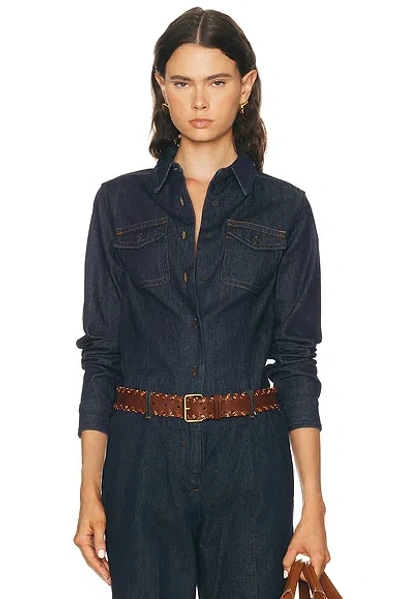 Dries Van Noten Cellie Shirt In Blue
