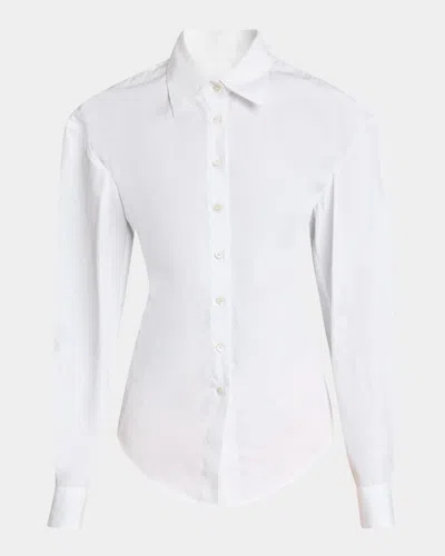 Dries Van Noten Cenny Buckle Button-down Shirt In White