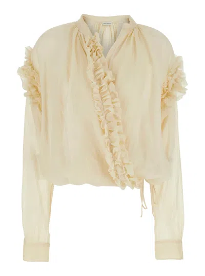 Dries Van Noten Cenver Blouse In Neutral