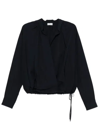 Dries Van Noten Cenver Cotton Shirt In Blue