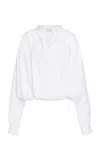 Dries Van Noten Cenver Wrap-front Cotton-poplin Top In White