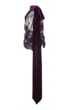 Dries Van Noten Cevira Draped Silk-blend Top In Burgundy