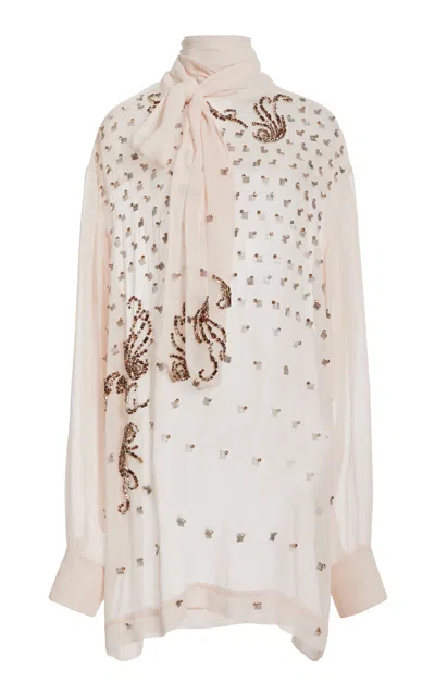 Dries Van Noten Chads Embroidered Top In Light Pink