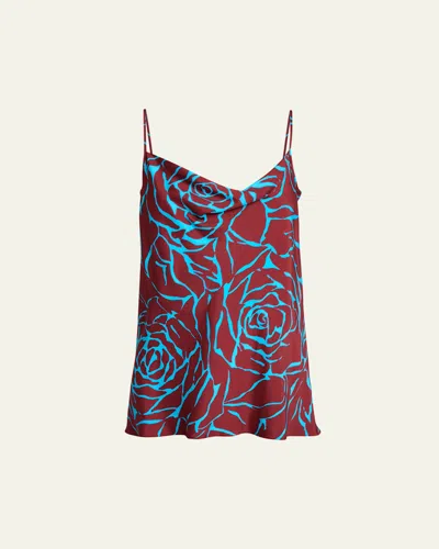 Dries Van Noten Chai Floral-print Cowl-neck Top In Multi