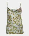 Dries Van Noten Chai Printed Embellished Blouse In Khaki