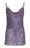 Dries Van Noten Chai Striped Devouré Camisole In Blue