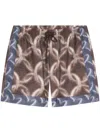 Dries Van Noten Girdle Swimming Trunks In Brown