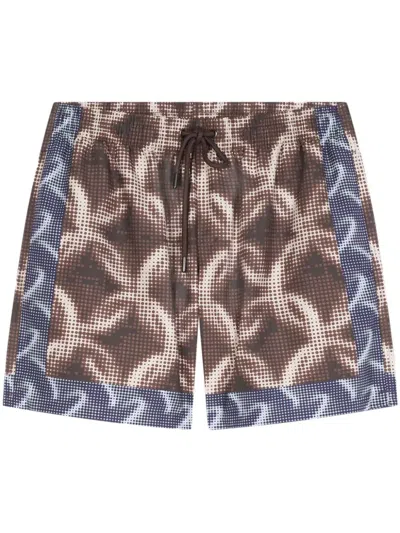 DRIES VAN NOTEN CHAIN-PRINT SWIM SHORTS
