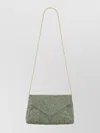 Dries Van Noten Chain Strap Envelope Flap Shoulder Bag In Green