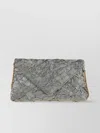 Dries Van Noten Womens Raffia Envelope Crinkled Woven Clutch Bag
