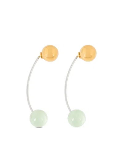 Dries Van Noten Chain Stud Earrings In Gold