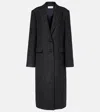 Dries Van Noten Chalk Stripe Wool Coat In Gray