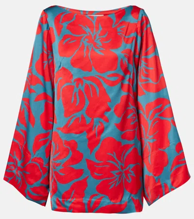 Dries Van Noten Charli Printed Satin Top In Multi