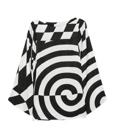 Dries Van Noten Charlie Geometric Oversized Top In Black