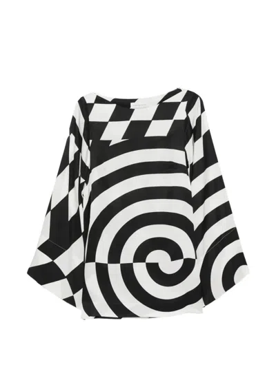 Dries Van Noten "charlie" Long Sleeves Top In Black