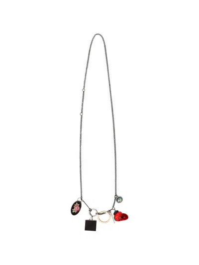 Dries Van Noten Charm Chain Necklace In Metallic