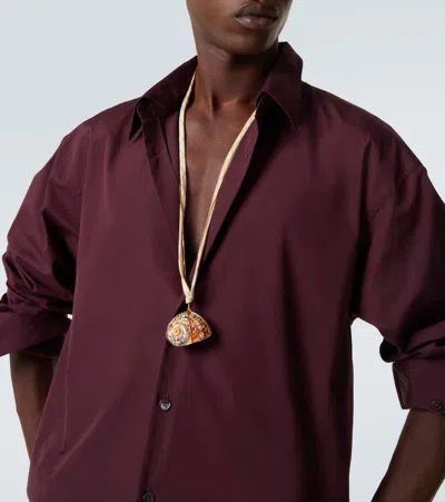 Dries Van Noten Charm Necklace In Brown