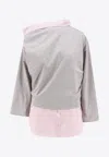 Dries Van Noten Layered Asymmetric Neck Top In Gray