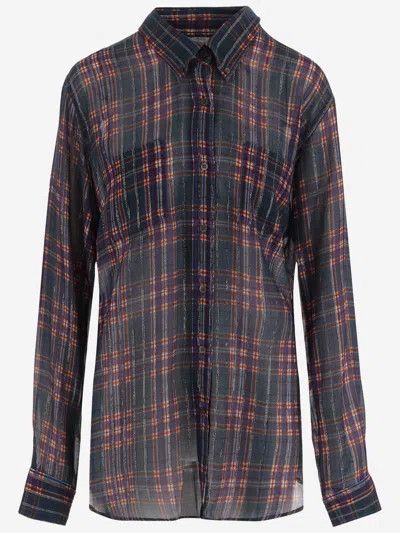 Dries Van Noten Check Pattern Viscose And Silk Shirt In Black