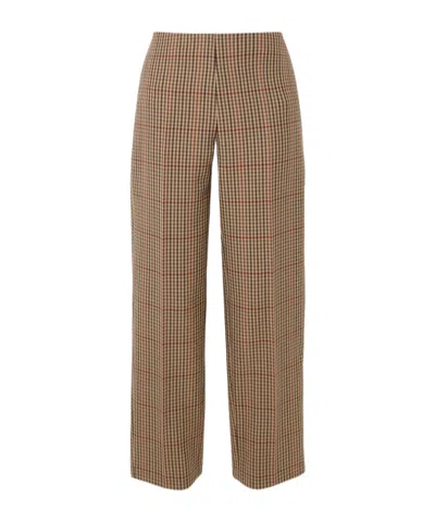 Dries Van Noten Check Straight Casual Pants In Brown