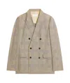 Dries Van Noten Checked Blazer In Nude