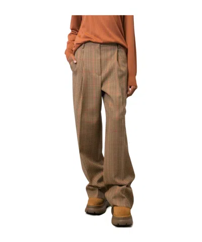 Dries Van Noten Checked Casual Pants In Brown