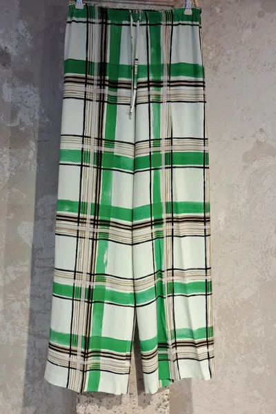Dries Van Noten Checked Casual Pants In Gray